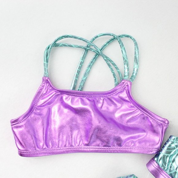 Wonder Nation 3 Piece Mermaid Bikini Swimsuit Set Baby Girl Size 18 Months - Picture 4 of 9